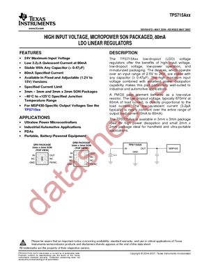 TPS715A01DRBR datasheet  